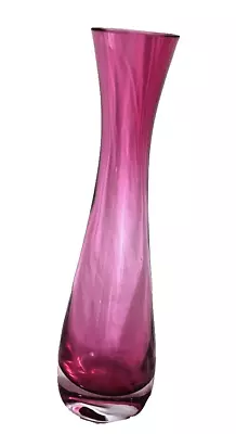 Buy Pink Cranberry Glass Bud Vase Heavy Glass. No Cracks Or Chips. • 14£