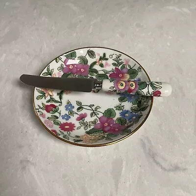 Buy Vintage Crown Staffordshire Bone China Butter Knife And Dish • 22£