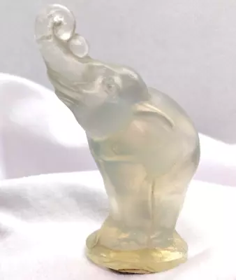 Buy Vintage SABINO French 30's Stylized Elephant Opalescent Art Deco Glass Figurine • 43.41£