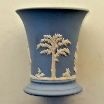 Buy Wedgwood Blue Jasperware Vase Neo Classical Design 10 Cm Tall • 14.95£