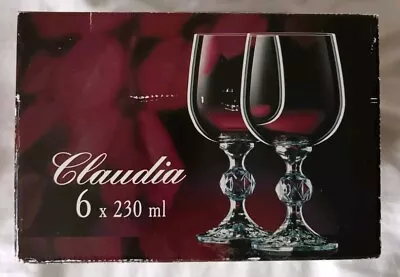 Buy Bohemia Crystal Wine Glasses Set Of 6 Claudia 230 Ml  • 35£
