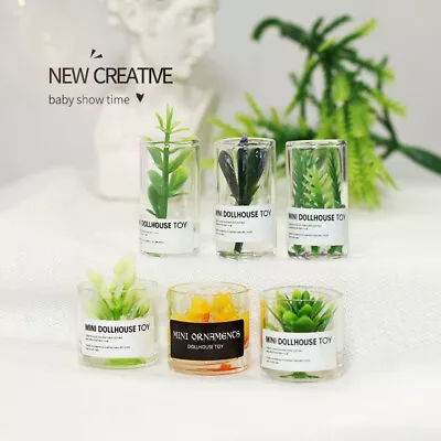 Buy 3PC Dolls House Miniature 1:12 Scale Plants Glass Bottle Garden Flowerpot Kits • 4.19£