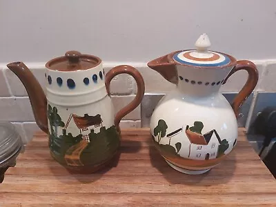 Buy Vintage Pair Tea Pots Motto Ware Watcombe Torquay Pottery All Life's Troubles  • 40£