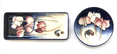 Buy Moorcroft Pen Tray And Matching Pin Dish In Wild Cyclamen Pattern. Good Quality • 89£