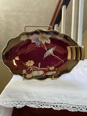 Buy Vintage Carlton Ware Rouge Royale Kingfisher Dish Bowl With Handle 8 1/2” Long • 30£