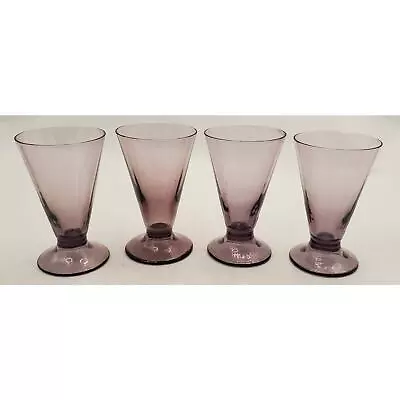 Buy VTG Purple Amethyst Depression Glass 3  Footed Juice Dessert Shot Glasses (4) • 33.54£