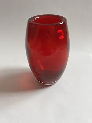 Buy Whitefriars Vase - Optic Cased Ruby Glass Vase - Red Vase - Glass Vase • 50£