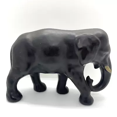 Buy Ceramic Black Elephant Wild Animal Figurine Ornament Sculpture Decor • 9.99£