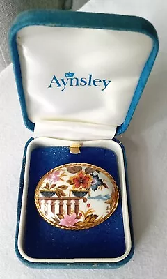 Buy Vintage Boxed Aynsley Fine Bone China Oval Brooch. • 4.99£