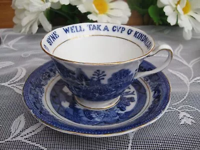 Buy Heathcote Best Bone China Co. Blue And White Willow Cup/Saucer C 1928 • 15.50£