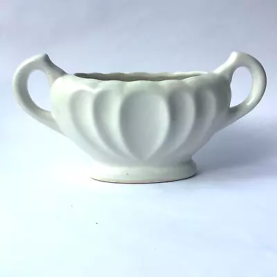 Buy DEE CEE Stoneware Mantle Vase Ivory White 2 Handle Planter Vintage 1950s • 18£