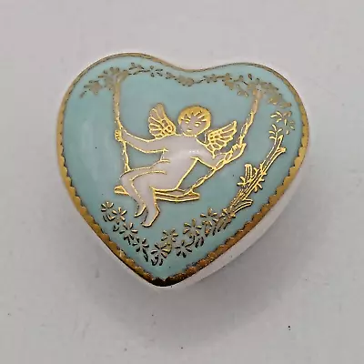 Buy Spode Miniature Bone China Heart Shape Cherub Trinket Box • 5£