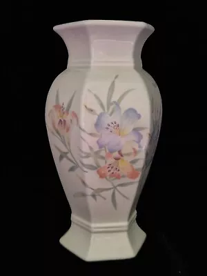 Buy Vintage Royal Winton Ceramic Hexagonal Vase  Floral   17 Cm • 6£