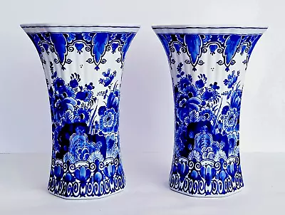 Buy Royal Delft Porceleyne Fles Chalice Vase 10 Inches Excellent - The Original Blue • 182.50£