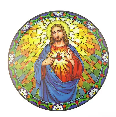 Buy Sacred Heart Suncatcher Stained Glass Window Sticker Reusable 6  Sun Catcher • 4.99£