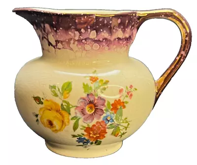 Buy Vintage Gray's Pottery England FLOWERS FLORAL Luster & Gold 3.25  T Creamer • 12.60£