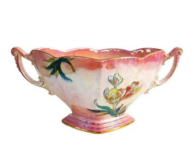 Buy ROYAL WINTON GRIMWADES PINK LUSTRE LILY GONDOLA VASE WITH HANDLES 34cm • 7.99£