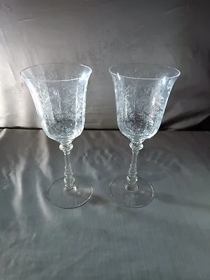 Buy Heisey Etched Patterns Elegant Glassware Set Of 2 • 32.62£