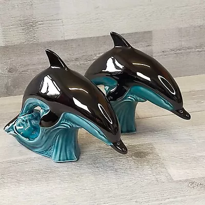 Buy A Pair Of 9  Poole Pottery Leaping Dolphins In Mint Unmarked Condition • 16£