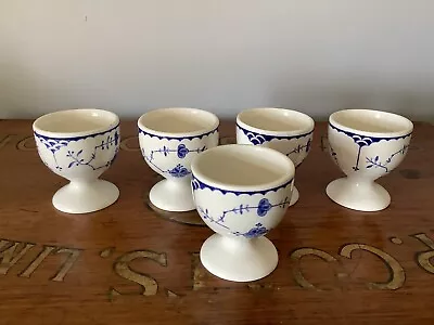 Buy Set OF 5 Vintage Blue Denmark Footed Egg Cups - Furnivals / Masons VGC • 16£