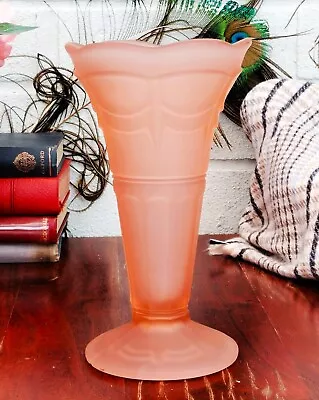 Buy Sowerby Glass Art Deco 2437 Frosted Pink Posy Vase 1927 • 19.99£