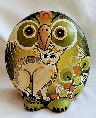 Buy VTG Collectible ELIAS REGIN TONALA Mexican Ceramic FOLK ART Ceramic OWL & CAT • 23.30£
