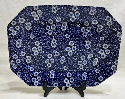 Buy BURLEIGH : Staffordshire Calico Blue Floral Platter Serving Plate 29cm X 22cm • 38.95£