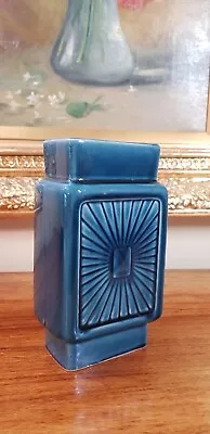 Buy Dartmouth Pottery 1960s Stylish Mid Century Modern Starburst Pattern Blue Vase • 20£