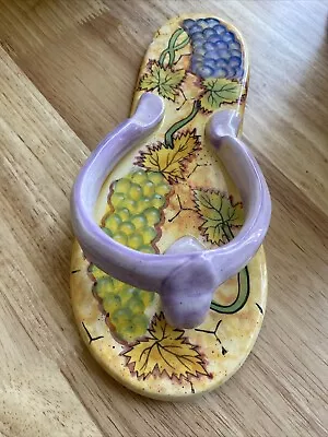 Buy Ceramic Flip Flop- By Anne Ornsby-Tuscan Vineyard Wall Hanging Decor • 9.32£