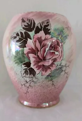 Buy Vintage Royal Winton Grimwades Pink Lustre Vase In A Rose Pattern • 14.75£