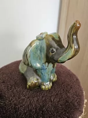 Buy Yare Designs Pottery Green Elephant With Hat • 19.99£