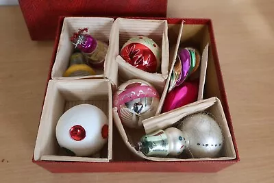 Buy Vintage Mercury Glass Christmas Baubles Snowman Bells Teardrop Tree Decorations • 39.95£