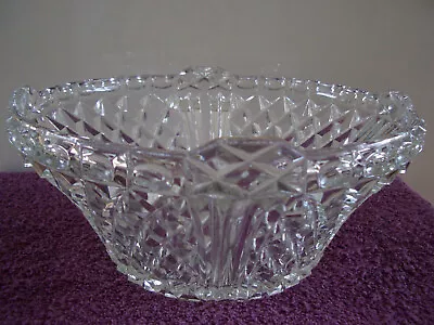 Buy Vintage Extremely Heavy Decorative Glass Serving Bowl Approx Diameter 10  • 9.99£