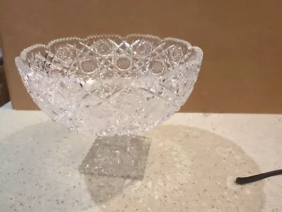 Buy Vintage Cut Glass Crystal Pedestal Fruit Serving Bowl Dish Fantastic Kc • 20£