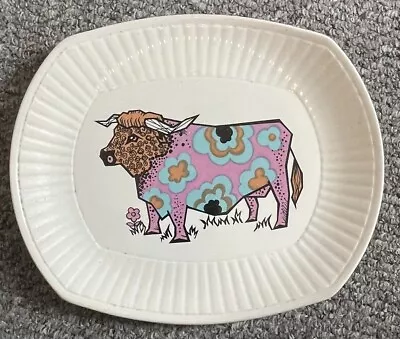 Buy VINTAGE Ironstone Bull Cow Steak Plate STAFFORDSHIRE Pottery 1970s • 15£