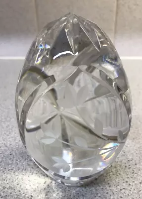 Buy Cut Glass/ Crystal  Egg  Clear . Heavy  Large   Excellent Condition • 14£
