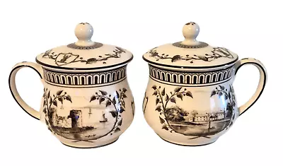 Buy Pair Of  Wedgwood Queensware Genius Frog Pot De Creme With Lids • 65£