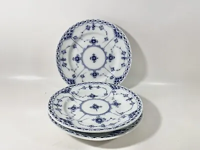 Buy 3x Royal Copenhagen Blue Fluted Half Lace 576 Bread Plates Old 1889 – 1922 • 133.36£