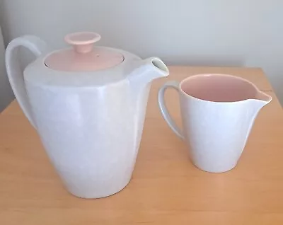 Buy Poole Pottery Twintone Peach Bloom / Seagull Coffee Pot & Milk Jug C97 Vintage • 8£