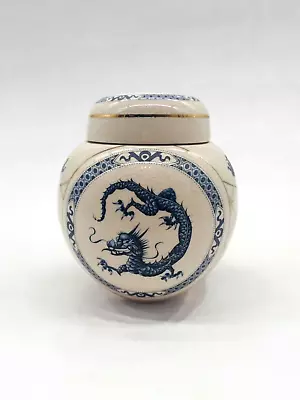 Buy Vintage Arthur Wood Dragon Vase Jar And Lid Blue & White #5836 Made In England • 9.99£