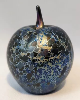 Buy Isle Of Wight Studio Glass Blue Iridescent Studio Glass Apple • 24.99£