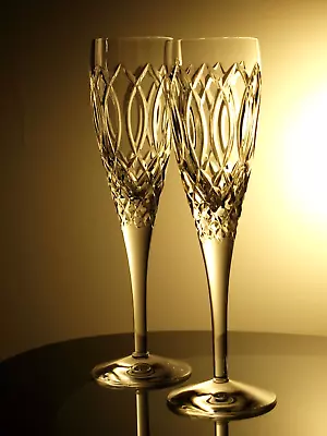 Buy Stuart Crystal Windsor Champagne Flute Set Of 2 Vintage Signed • 45£