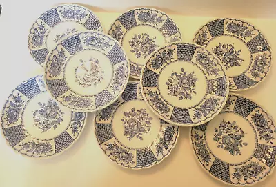 Buy Vintage Melody By Franciscan Staffordshire Blue Saucers 5 3/4” Plates (8) • 23.29£