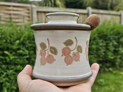 Buy Vintage Jersey Pottery Lidded Condiment Jar Retro Cherries Design With Spoon • 7.99£