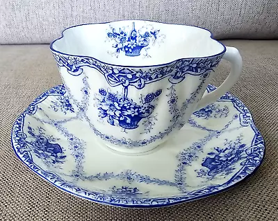 Buy Shelley Dainty Blue Baskets And Festoons Teacup & Saucer Set Antique Vintage • 186.38£