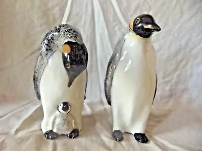 Buy Winstanley RARE A Penquin Family In A High Gloss Glass Eyes And Signed 17cm • 255£
