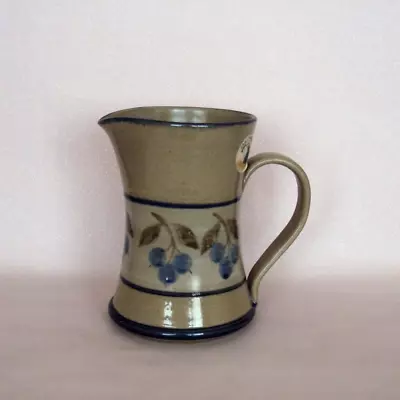 Buy Jersey Pottery Jug Vase. Large 6  Tall. Vintage, Blue & Beige. Hand Thrown. • 8.50£