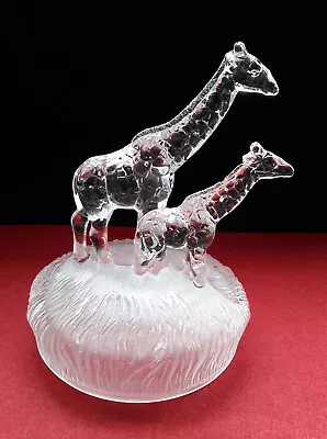 Buy Crystal D'Arques Giraffe With Calf Figurine, 24% Lead Crystal Glass,Frosted Base • 15.99£
