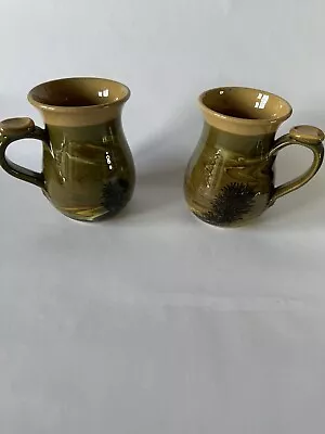 Buy Boscastle Pottery, Stamped By Roger Irving Little, Set Of 2 Mugs, Studio Cornish • 26.99£