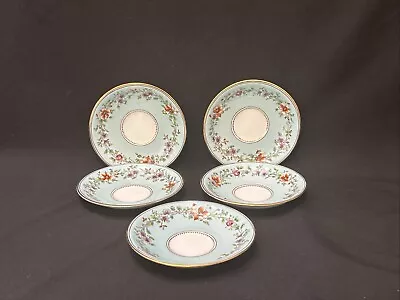 Buy 6 Light Blue With Gold Gilding Fenton Floral Bone China Saucers England 6 1/4” • 18.64£